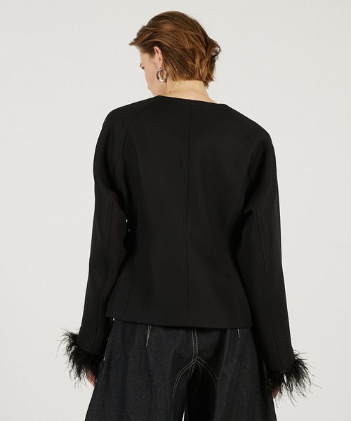 PRANK PROJECT（プランクプロジェクト）の「フェザートリムジャケット / Feather Trim Jacket（その他アウター・レディース・グレー/ブラック・FREE）」の20枚目の写真