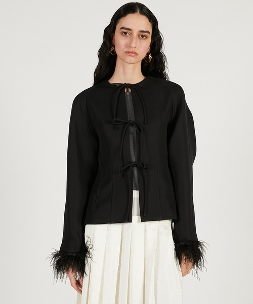 PRANK PROJECT（プランクプロジェクト）の「フェザートリムジャケット / Feather Trim Jacket（その他アウター・レディース・グレー/ブラック・FREE）」の16枚目の写真