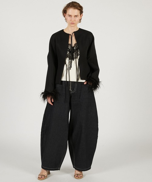 PRANK PROJECT（プランクプロジェクト）の「フェザートリムジャケット / Feather Trim Jacket（その他アウター・レディース・グレー/ブラック・FREE）」の10枚目の写真