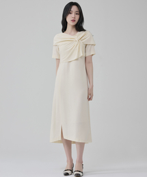 HYEYEONG KIM（ヘヨン キム）の「Silk Interlace Short Sleeve Dress - Ivory（ワンピース）」