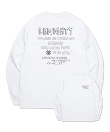 ハンドレタリング袖リブ長袖Tシャツ[ホワイト]