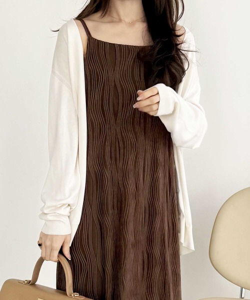 GeeRA（ジーラ）の「全骨格対応！ウェーブジャガードキャミワンピース（ワンピース・レディース・ブラウン/アイボリー/ブラック・X-LARGE/LARGE/MEDIUM）」の3枚目の写真