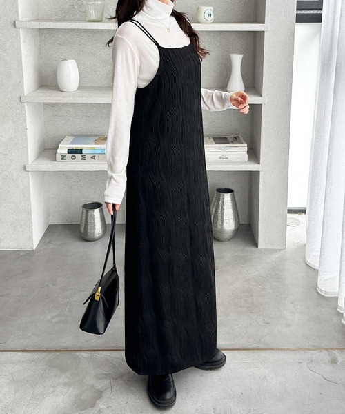 GeeRA（ジーラ）の「全骨格対応！ウェーブジャガードキャミワンピース（ワンピース・レディース・ブラウン/アイボリー/ブラック・X-LARGE/LARGE/MEDIUM）」の10枚目の写真