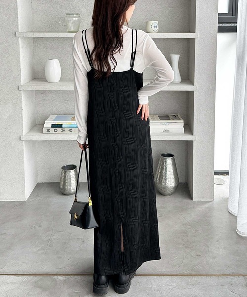 GeeRA（ジーラ）の「全骨格対応！ウェーブジャガードキャミワンピース（ワンピース・レディース・ブラウン/アイボリー/ブラック・X-LARGE/LARGE/MEDIUM）」の11枚目の写真