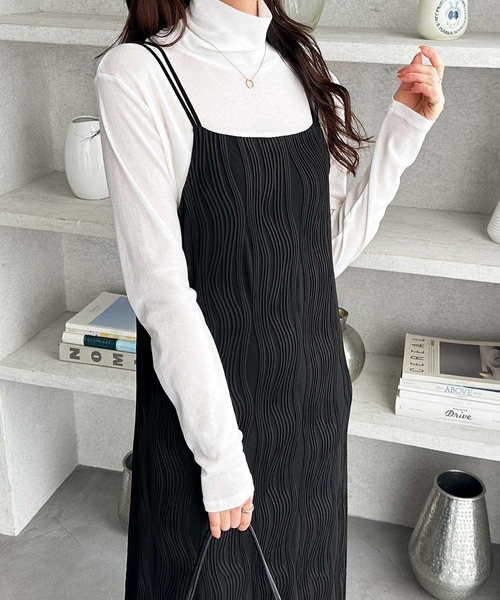 GeeRA（ジーラ）の「全骨格対応！ウェーブジャガードキャミワンピース（ワンピース・レディース・ブラウン/アイボリー/ブラック・X-LARGE/LARGE/MEDIUM）」の7枚目の写真