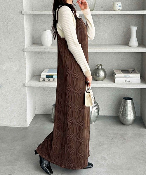 GeeRA（ジーラ）の「全骨格対応！ウェーブジャガードキャミワンピース（ワンピース・レディース・ブラウン/アイボリー/ブラック・X-LARGE/LARGE/MEDIUM）」の14枚目の写真