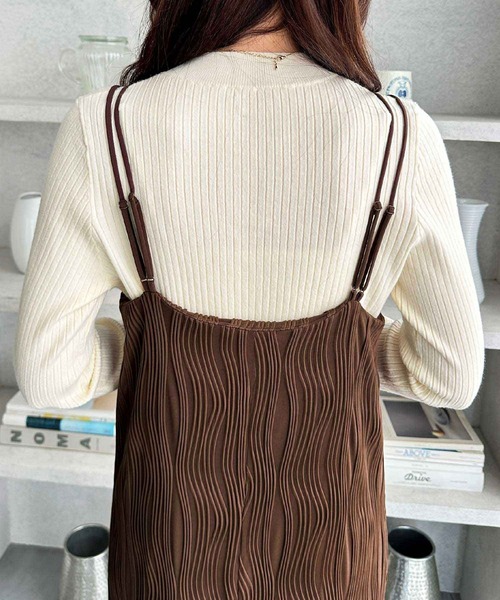 GeeRA（ジーラ）の「全骨格対応！ウェーブジャガードキャミワンピース（ワンピース・レディース・ブラウン/アイボリー/ブラック・X-LARGE/LARGE/MEDIUM）」の17枚目の写真