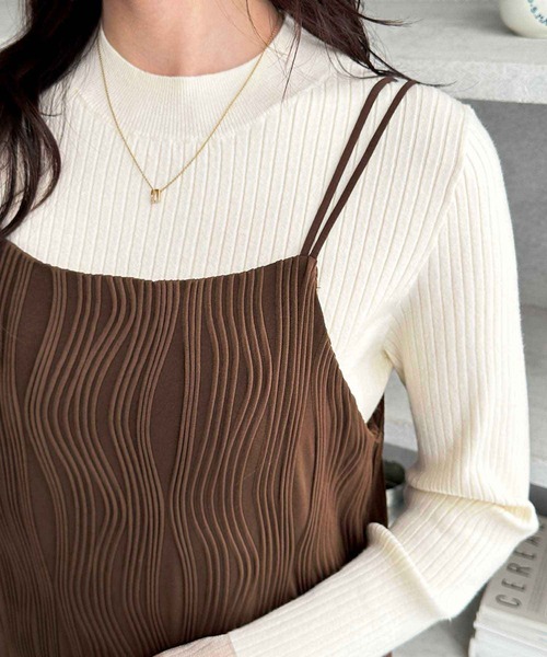 GeeRA（ジーラ）の「全骨格対応！ウェーブジャガードキャミワンピース（ワンピース・レディース・ブラウン/アイボリー/ブラック・X-LARGE/LARGE/MEDIUM）」の16枚目の写真