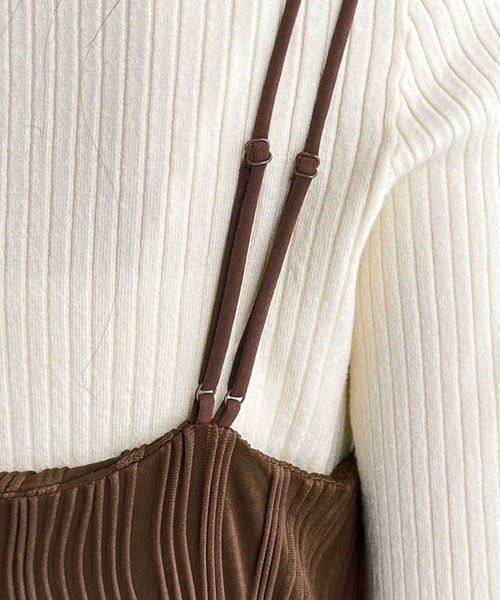 GeeRA（ジーラ）の「全骨格対応！ウェーブジャガードキャミワンピース（ワンピース・レディース・ブラウン/アイボリー/ブラック・X-LARGE/LARGE/MEDIUM）」の18枚目の写真