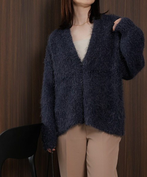en CAnAF（エンカナフ）の「【ゆるっと抜け感で女性らしさが漂う】タッセルボールシャギーカーディガン（カーディガン/ボレロ・レディース・ネイビー/ピンク/アイボリー・フリー）」の11枚目の写真