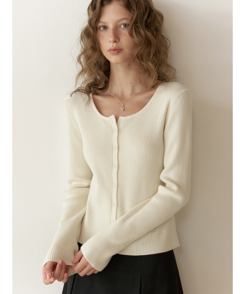 RE_L(リエル)の「Loe wool cardigan (ivory)(カーディガン/ボレロ・レディース・その他・FREE)」の1枚目の写真