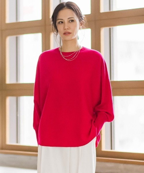 LAUTREAMONT（ロートレアモン）の「ファインメリノウールドルマンニット≪洗える≫（ニット/セーター・レディース・キャメル/ライトグレー/ピンク/グリーン/ブルー・9号）」の5枚目の写真