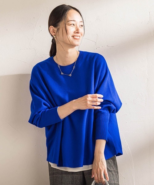 LAUTREAMONT（ロートレアモン）の「ファインメリノウールドルマンニット≪洗える≫（ニット/セーター・レディース・キャメル/ライトグレー/ピンク/グリーン/ブルー・9号）」の4枚目の写真