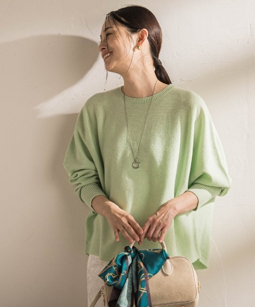 LAUTREAMONT（ロートレアモン）の「ファインメリノウールドルマンニット≪洗える≫（ニット/セーター・レディース・キャメル/ライトグレー/ピンク/グリーン/ブルー・9号）」の3枚目の写真