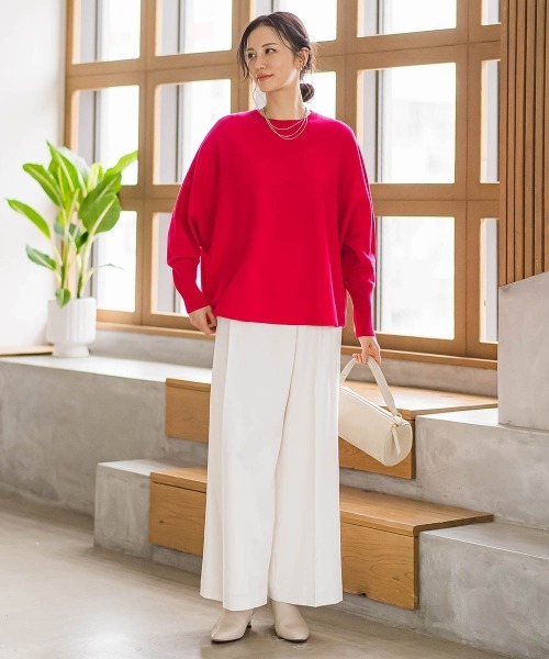 LAUTREAMONT（ロートレアモン）の「ファインメリノウールドルマンニット≪洗える≫（ニット/セーター・レディース・キャメル/ライトグレー/ピンク/グリーン/ブルー・9号）」の15枚目の写真