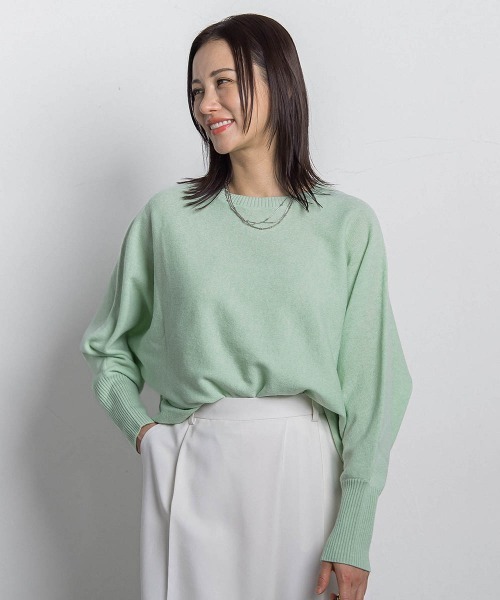 LAUTREAMONT（ロートレアモン）の「ファインメリノウールドルマンニット≪洗える≫（ニット/セーター・レディース・キャメル/ライトグレー/ピンク/グリーン/ブルー・9号）」の18枚目の写真