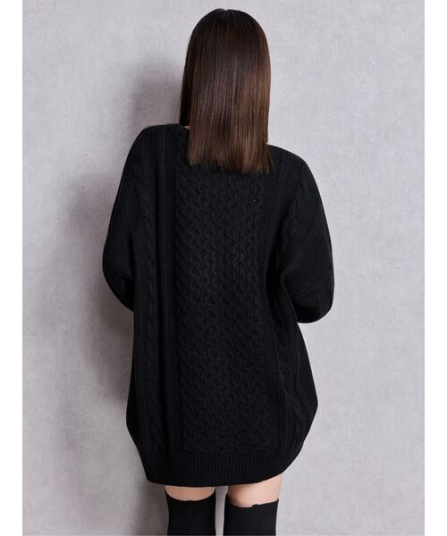 GYDA(ジェイダ)の「GGサガラ刺繍ケーブルニットトップス(ニット/セーター・レディース・ブラック/グレー/ピンク/オフホワイト・FREE)」の22枚目の写真