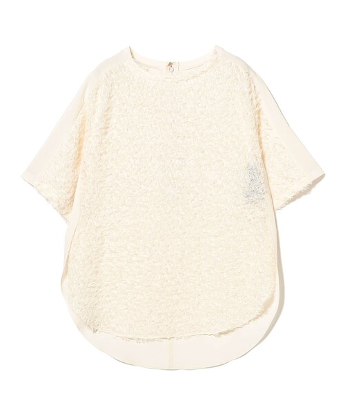 EFFE BEAMS（エッフェビームス）の「ROOM NO.8 BLACK / シアー カットジャカード ハーフスリーブ トップス（シャツ/ブラウス・レディース・クリーム・ONE SIZE）」の2枚目の写真