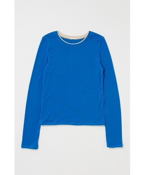 MOUSSY（マウジー）の「CONTRAST LAYER L/S Tシャツ（Tシャツ/カットソー・レディース・ライトイエロー/ブルー/杢グレー・FREE）」の8枚目の写真
