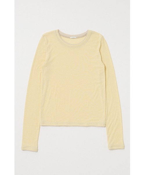 MOUSSY（マウジー）の「CONTRAST LAYER L/S Tシャツ（Tシャツ/カットソー・レディース・ライトイエロー/ブルー/杢グレー・FREE）」の10枚目の写真