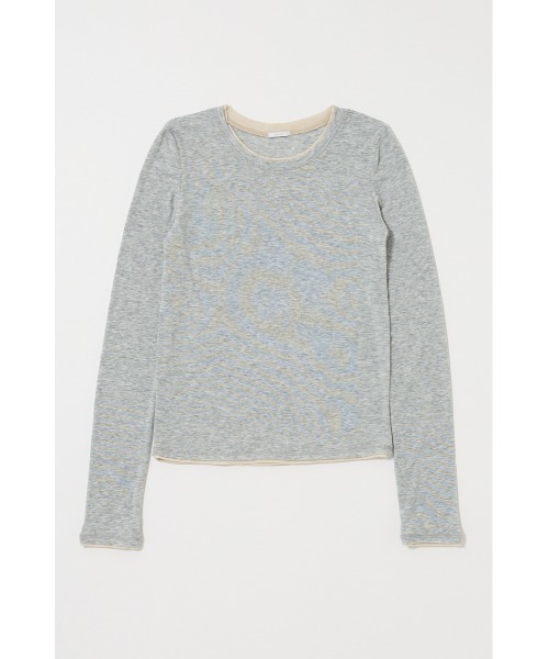 MOUSSY（マウジー）の「CONTRAST LAYER L/S Tシャツ（Tシャツ/カットソー・レディース・ライトイエロー/ブルー/杢グレー・FREE）」の11枚目の写真
