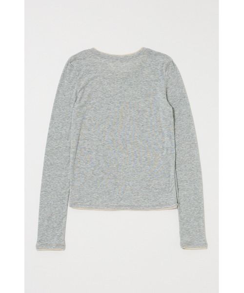 MOUSSY（マウジー）の「CONTRAST LAYER L/S Tシャツ（Tシャツ/カットソー・レディース・ライトイエロー/ブルー/杢グレー・FREE）」の12枚目の写真