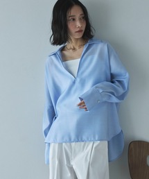 麻調シアースキッパーブラウス