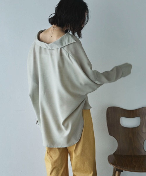 Doux archives(ドゥアルシーヴ)の「麻調シアースキッパーブラウス(シャツ/ブラウス・レディース・サックスブルー/ベージュ/オフホワイト・FREE)」の21枚目の写真