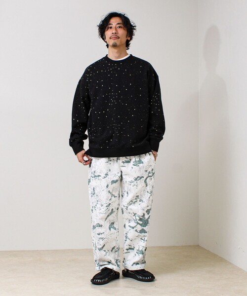 GLOSTER（グロスター）の「星穴ネップボンディング クルーネックスウェット（スウェット・メンズ・ライトグレー/ネイビー/オフホワイト/ブラック・L/M/S）」の9枚目の写真