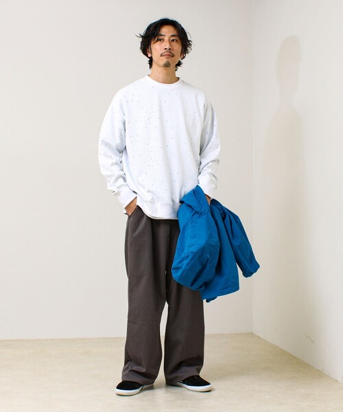 GLOSTER（グロスター）の「星穴ネップボンディング クルーネックスウェット（スウェット・メンズ・ライトグレー/ネイビー/オフホワイト/ブラック・L/M/S）」の10枚目の写真