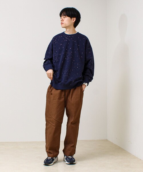 GLOSTER（グロスター）の「星穴ネップボンディング クルーネックスウェット（スウェット・メンズ・ライトグレー/ネイビー/オフホワイト/ブラック・L/M/S）」の11枚目の写真