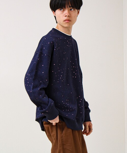 GLOSTER（グロスター）の「星穴ネップボンディング クルーネックスウェット（スウェット・メンズ・ライトグレー/ネイビー/オフホワイト/ブラック・L/M/S）」の17枚目の写真