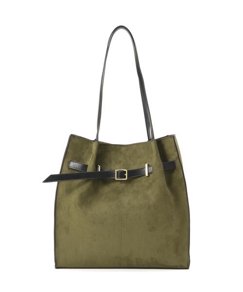 NATURAL BEAUTY BASIC（ナチュラルビューティーベーシック）の「【Oggi5月号掲載】◇スウェードタックベルトトートバッグ（トートバッグ・レディース・ベージュ系その他/グリーン系その他6・ﾌﾘ-）」の5枚目の写真
