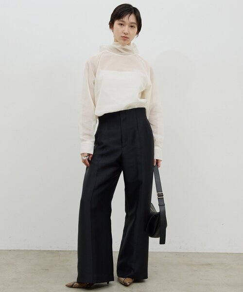 GALLARDAGALANTE（ガリャルダガランテ）の「【手洗い可】シアーボウタイブラウス（シャツ/ブラウス・レディース・ライトグレー/オフホワイト・FREE）」の18枚目の写真