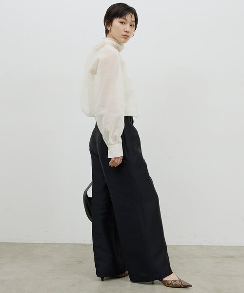 GALLARDAGALANTE（ガリャルダガランテ）の「【手洗い可】シアーボウタイブラウス（シャツ/ブラウス・レディース・ライトグレー/オフホワイト・FREE）」の19枚目の写真