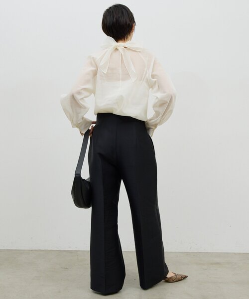 GALLARDAGALANTE（ガリャルダガランテ）の「【手洗い可】シアーボウタイブラウス（シャツ/ブラウス・レディース・ライトグレー/オフホワイト・FREE）」の20枚目の写真