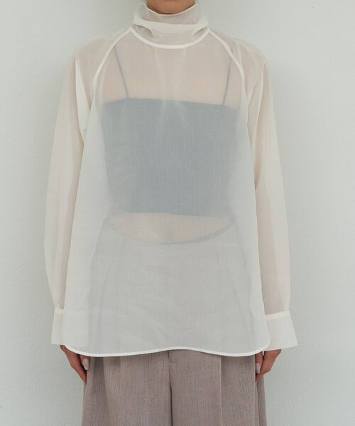 GALLARDAGALANTE（ガリャルダガランテ）の「【手洗い可】シアーボウタイブラウス（シャツ/ブラウス・レディース・ライトグレー/オフホワイト・FREE）」の22枚目の写真