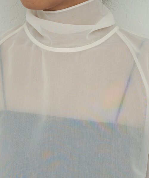 GALLARDAGALANTE（ガリャルダガランテ）の「【手洗い可】シアーボウタイブラウス（シャツ/ブラウス・レディース・ライトグレー/オフホワイト・FREE）」の13枚目の写真