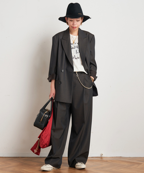 AP STUDIO（エーピーストゥディオ）の「dark check jacket（テーラードジャケット・レディース・ブラウン・36/38）」の19枚目の写真