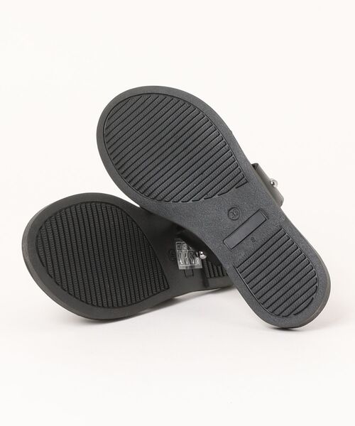 本革/フラット】スタッズデザイン サンダル ALL BLACK│Jeffrey