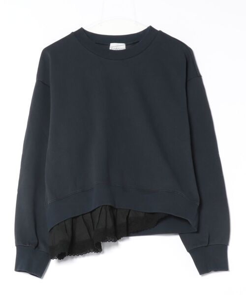 SOFFITTO(ソフィット)の「サテンドッキングスウェット(スウェット・レディース・トップグレー/ネイビー・FREE)」の2枚目の写真