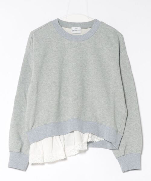SOFFITTO(ソフィット)の「サテンドッキングスウェット(スウェット・レディース・トップグレー/ネイビー・FREE)」の1枚目の写真