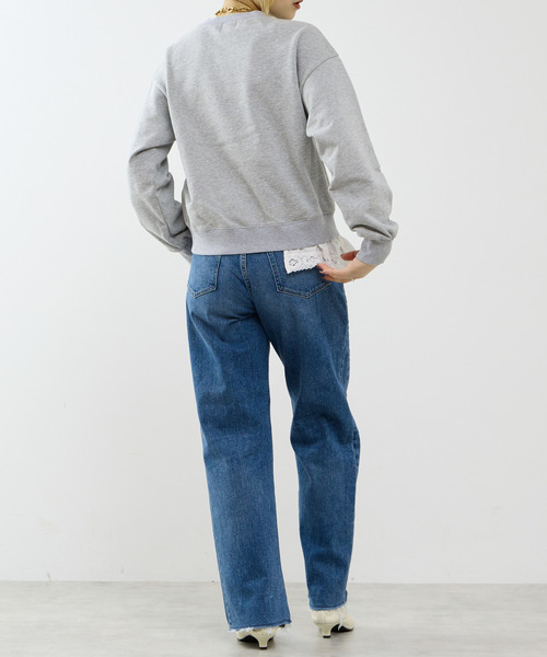 SOFFITTO（ソフィット）の「サテンドッキングスウェット（スウェット・レディース・トップグレー/ネイビー・FREE）」の7枚目の写真