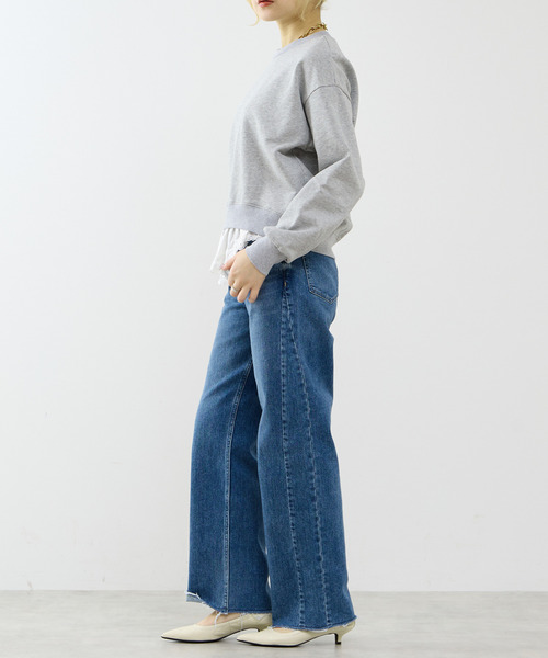 SOFFITTO（ソフィット）の「サテンドッキングスウェット（スウェット・レディース・トップグレー/ネイビー・FREE）」の10枚目の写真