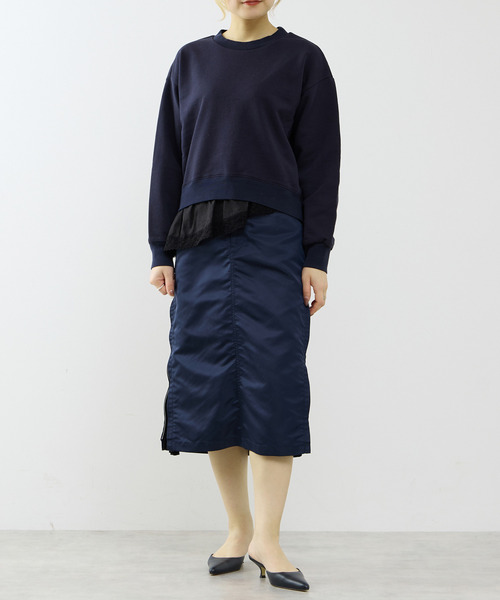 SOFFITTO（ソフィット）の「サテンドッキングスウェット（スウェット・レディース・トップグレー/ネイビー・FREE）」の20枚目の写真