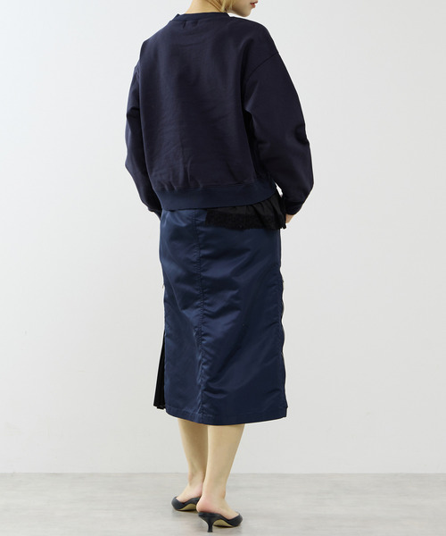 SOFFITTO（ソフィット）の「サテンドッキングスウェット（スウェット・レディース・トップグレー/ネイビー・FREE）」の17枚目の写真