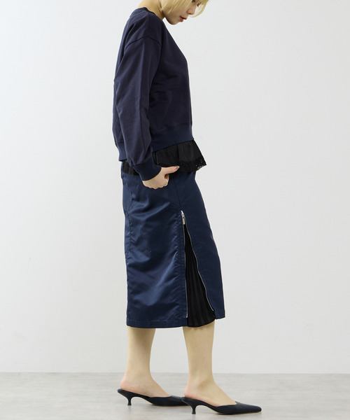 SOFFITTO（ソフィット）の「サテンドッキングスウェット（スウェット・レディース・トップグレー/ネイビー・FREE）」の16枚目の写真