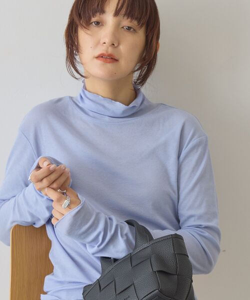 AMERICAN HOLIC(アメリカンホリック)の「シアーハイネックインナー(Tシャツ/カットソー・レディース・ブルー/オフホワイト/チャコールグレー/グレイッシュベージュ・L/M)」の20枚目の写真