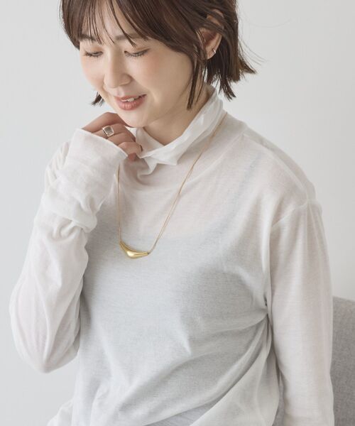 AMERICAN HOLIC(アメリカンホリック)の「シアーハイネックインナー(Tシャツ/カットソー・レディース・ブルー/オフホワイト/チャコールグレー/グレイッシュベージュ・L/M)」の22枚目の写真
