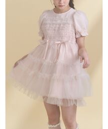 merry jenny（メリージェニー）の「チュールパフスリーブミニワンピース（ワンピース）」